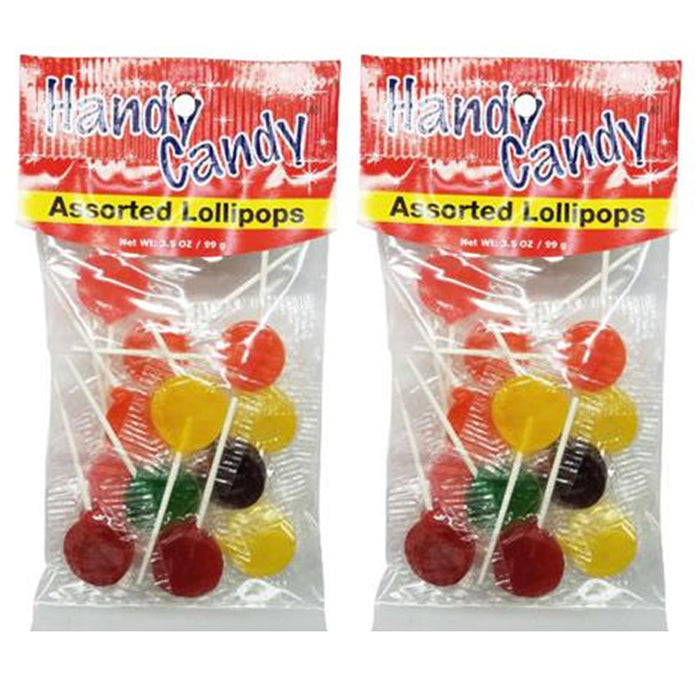 2 Bags Hard Candy Assorted Pops Flavor Sucker Flat Lollipops Sweet Candies 3.5oz