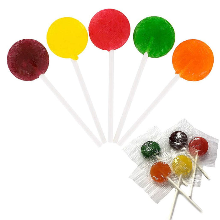 2 Bags Hard Candy Assorted Pops Flavor Sucker Flat Lollipops Sweet Candies 3.5oz
