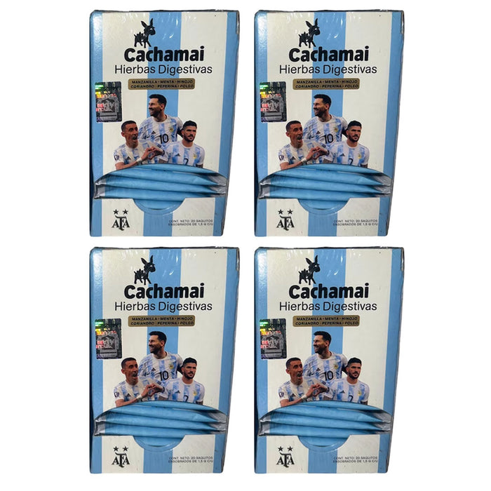 4 Pk Argentina Cachamai Te Hierbas Digestivas Mundial Herbal Tea World Cup 80ct