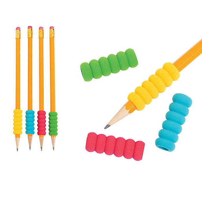 16Pc Groovy Foam Pencil Grips Pen Comfort Soft Sponge Children School Supplies