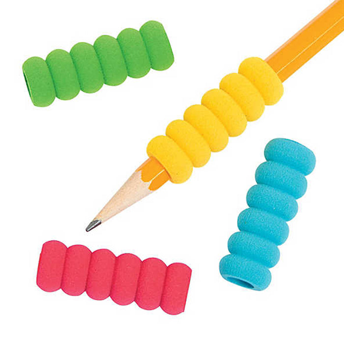 16Pc Groovy Foam Pencil Grips Pen Comfort Soft Sponge Children School Supplies