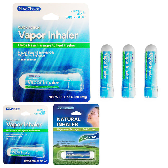 3 X Vapor Inhaler Sinus Nasal Decongestant Allergy Mucus Relief Essential Oils