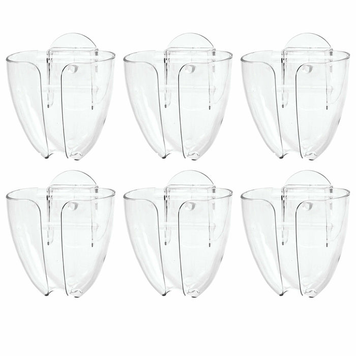 6 PK Soap Dishes Suction Wall Holder Bathroom Shower Sponge Dish Cup Basket Sink