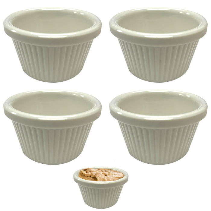 12 Ramekins Off White Mini Melamine Condiment Dip Cups Bowl BPA Free Dish Saucer