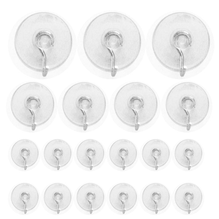 51Pc Suction Cup Hook Clear Glass Window Wall Sucker Hanger Kitchen Bathroom New