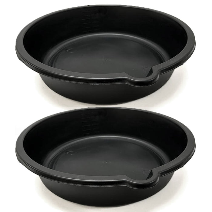 2 Drain Pans Auto Oil Change Drip Tray 6qt Car Garage Floor Workshop Automotive