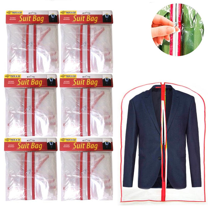 2 Clear Garment Bag Travel Dress Suit Storage Closet Dust Cover Coat Full Zipper