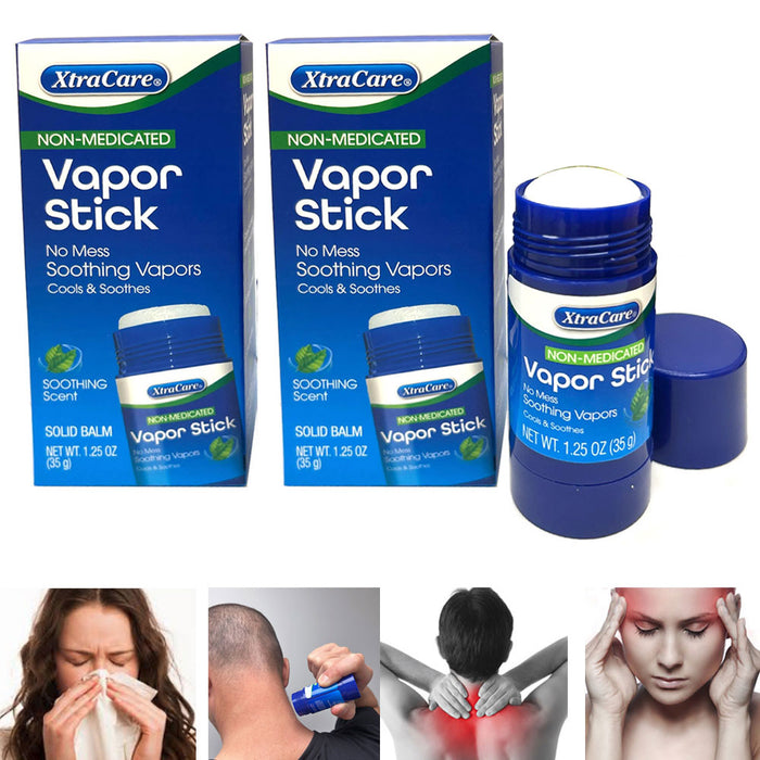 2 Pk Vapor Stick Breathe On The Go Non Medicated Sinus Relief Ache Soothing 35g