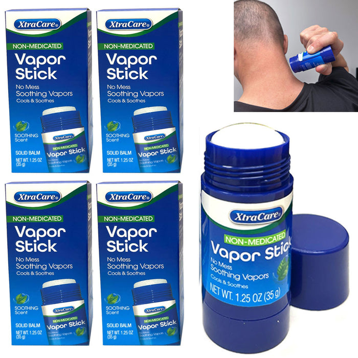 4 Pk Vapor Stick Non Medicated Inhale Sinus Relief Throat Sooth Refreshing 35g
