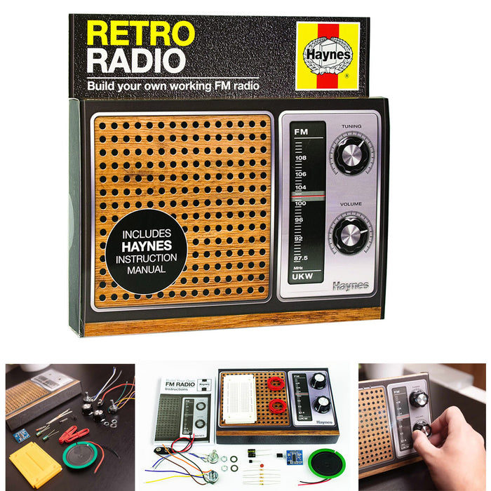 Haynes Retro Radio Kit Build Your Own Working Vintage FM Radio DYI Play Audio