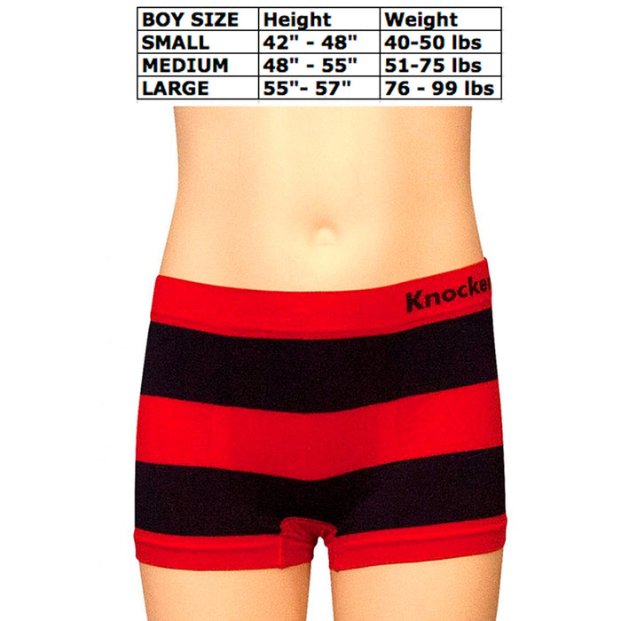 1 Knocker Boys Boxer Shorts Seamless Striped Spandex Kids Soft Underwear New M