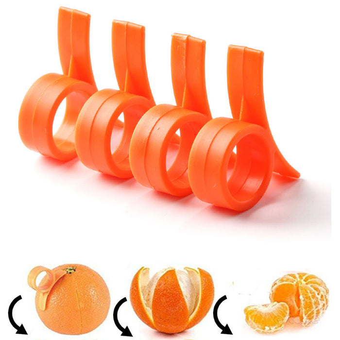 4 Pc Orange Peeler Kitchen Tool Gadgets Lemon Lime Fruit Slicer Plastic Cutter