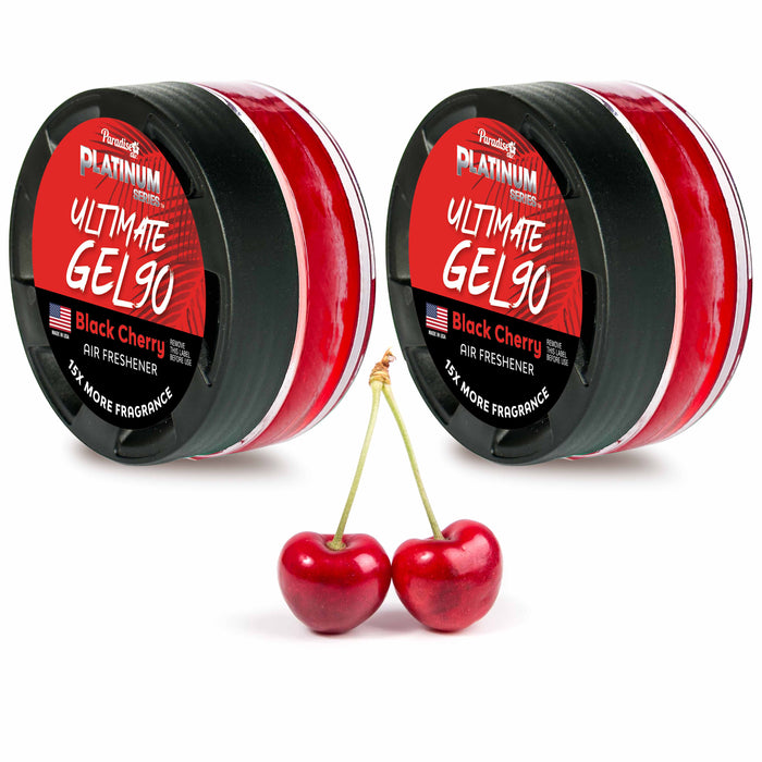 2 Paradise Ultimate Gel Air Freshener 90 Days Aroma Fragrance Scent Black Cherry