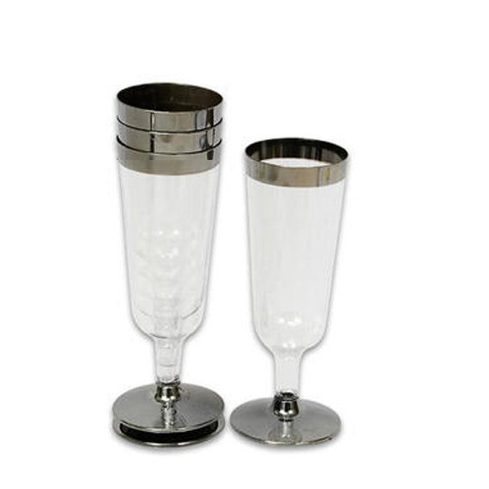 Set Of 4 Plastic Champagne Glasses Flute Plastic Wine Cups Wedding Party Clear