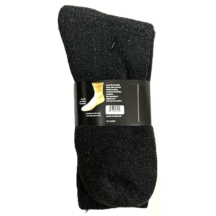 6 Pairs Diabetic Crew Socks Health Cotton Men Women Circulatory Loose Fit 10-13