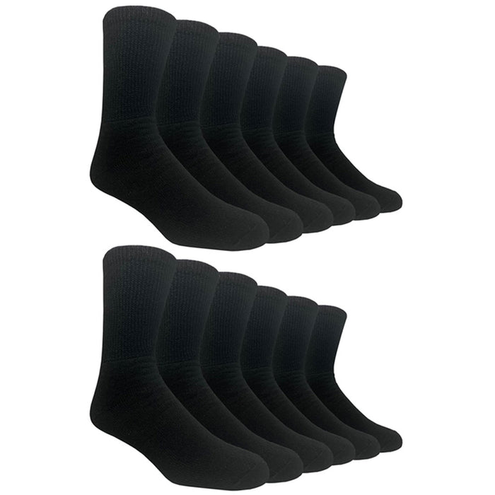 6 Pairs Diabetic Crew Socks Health Cotton Men Women Circulatory Loose Fit 10-13