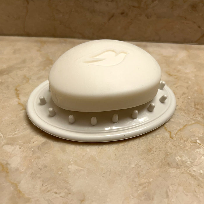 2 Plastic Soap Holder Soap Dish Bar Saver Tray Hole Kitchen Bath Shower Counter