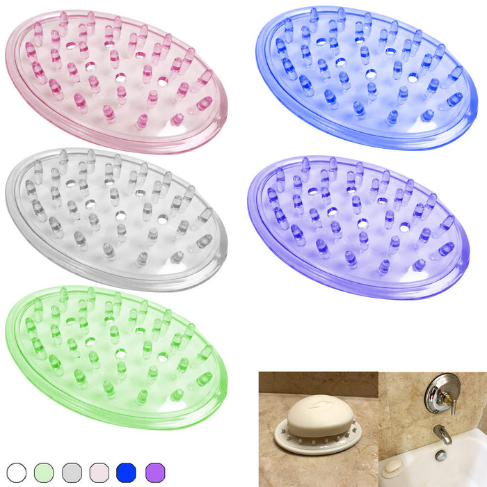 4pk Plastic Soap Saver Holder Tray Bathroom Counter Shower Kitchen 4 3/8&quot;x3 1/8&quot;