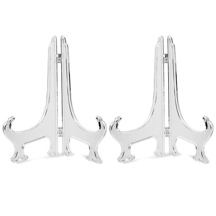 2 Large Acrylic Display Stand Easel Picture Frame Plate Holder Photo Book 8 5/8"