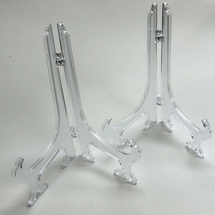 6pk 8 5/8" Acrylic Easel Stand Display Stand Plate Holder Clear Photo Home Decor