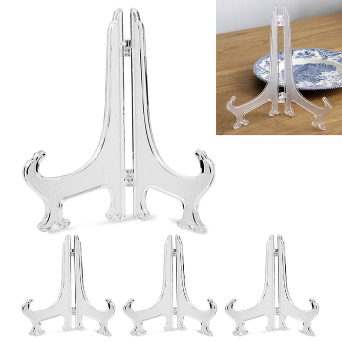 6pk 8 5/8" Acrylic Easel Stand Display Stand Plate Holder Clear Photo Home Decor