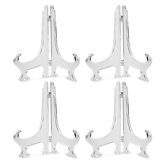 4 Display Stand Clear Acrylic Easel Home Decor Picture Frame Plate Holder 8 5/8"