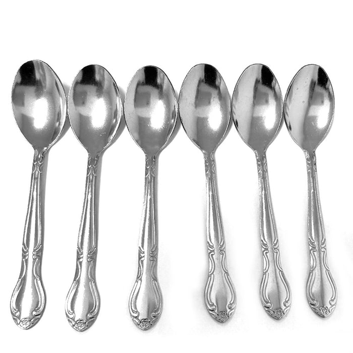 24 Pc Stainless Steel Teaspoon Set Flatware Silverware Cutlery Coffee Tea Spoons