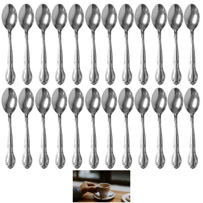 24 Pc Stainless Steel Teaspoon Set Flatware Silverware Cutlery Coffee Tea Spoons