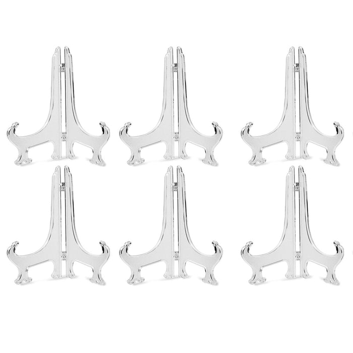 6pk 8 5/8" Acrylic Easel Stand Display Stand Plate Holder Clear Photo Home Decor
