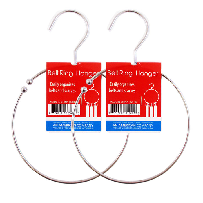 2 Ring Hanger Hole Design Scarf Belt Tie Closet Organizer Holder Hook Towel Hang