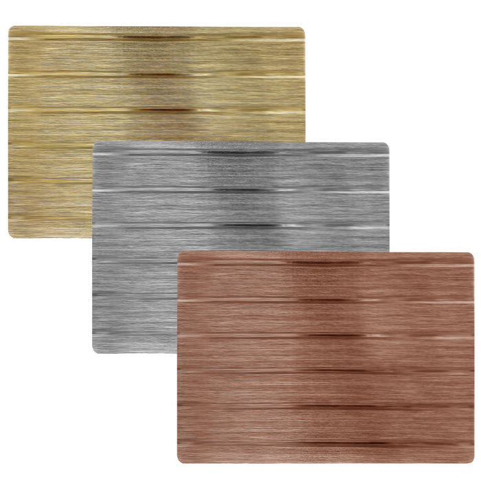 4 Pc Dining Table Placemats Rectangle Mat Metallic Vinyl Kitchen Decor Protector