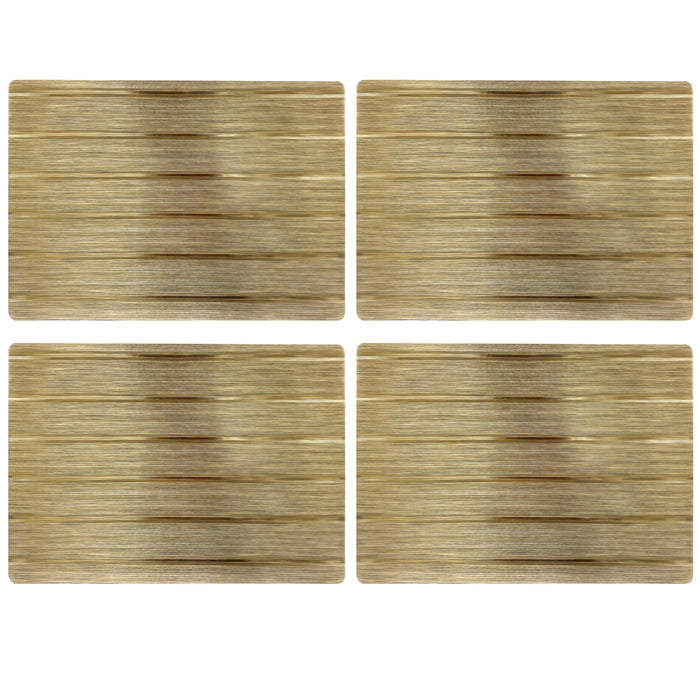 4 Pc Dining Table Placemats Rectangle Mat Metallic Vinyl Kitchen Decor Protector