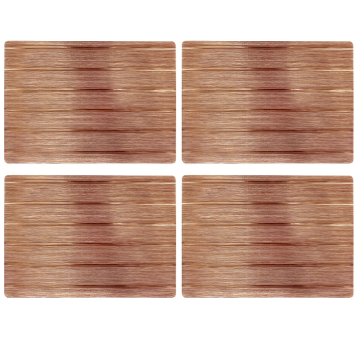 4 Pc Dining Table Placemats Rectangle Mat Metallic Vinyl Kitchen Decor Protector
