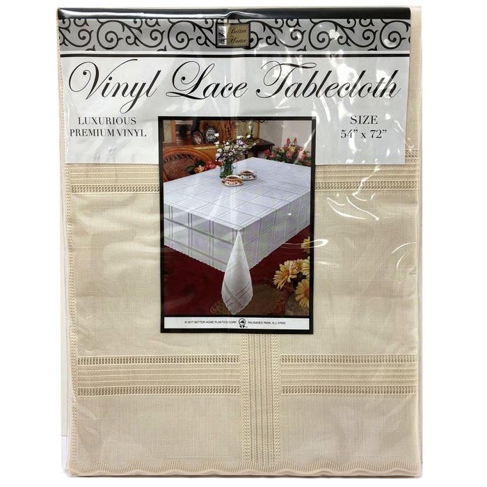 54" X 72" Rectangle Tablecloth Wedding Restaurant Party Vinyl Table Cover Beige
