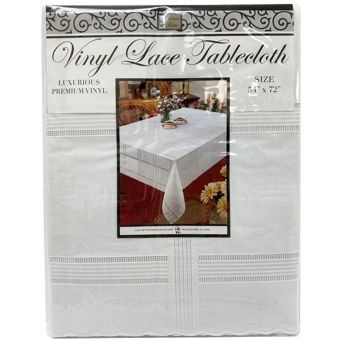 2 Pc Set White Beige Vinyl Tablecloth Table Cover Wedding Banquet Party 54 X 72