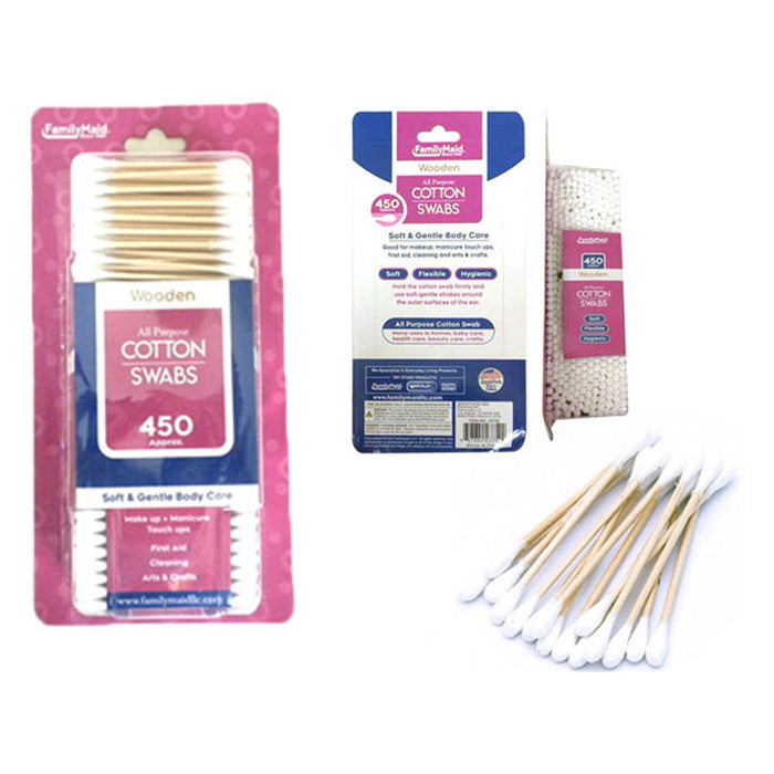 900 Ct Cotton Swabs Double Tipped Applicator Q Tip Safety Ear Wax Makeup Remover