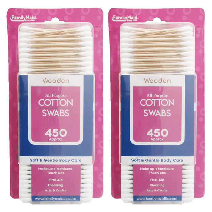 900 Ct Cotton Swabs Double Tipped Applicator Q Tip Safety Ear Wax Makeup Remover
