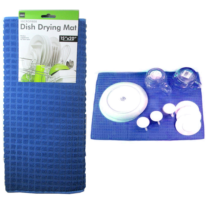 1 Dish Drying Mat Towel 15"x20" Microfiber Absorbent Kitchen Home Dishes Drainer