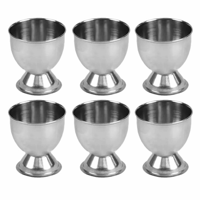 6 X Stainless Steel Egg Cups Single Soft Boiled Eggs Cup Holder Kitchen Utensils