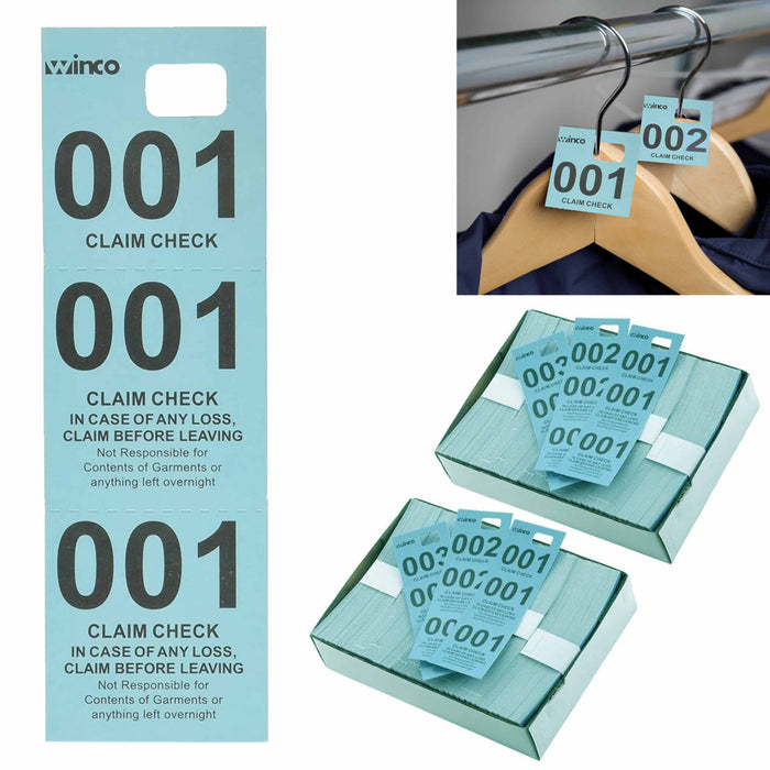 1000 Blue Triplicate Claim Checks 3 Part Tickets Paper Hang Garment Coat Number