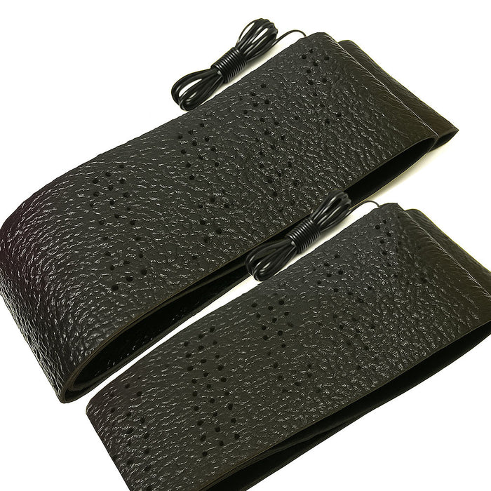 2 Black Lace-On Cover Grip Steering Wheel Stretch Vehicle Auto Classic Accessory
