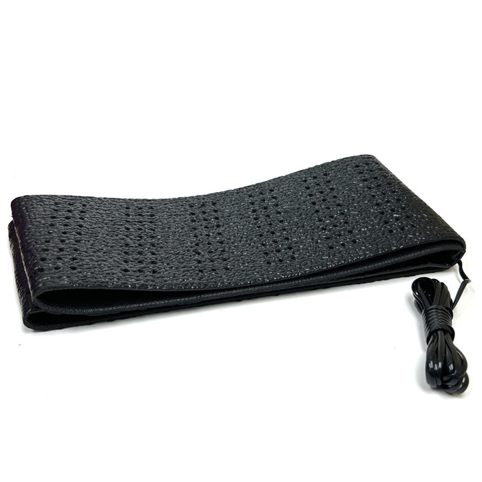 Black Lace-On Steering Wheel Cover Grip Classic Stretch Accessory Auto Vehicle