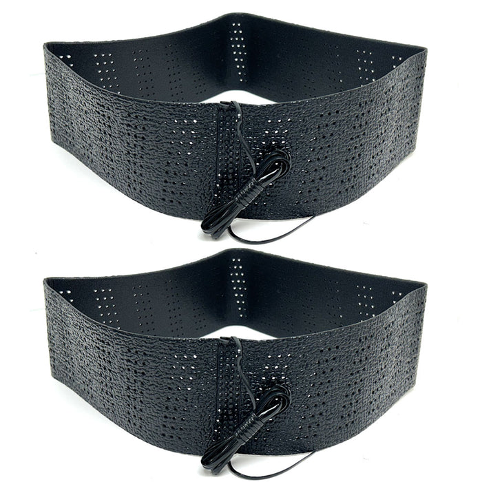 2 Black Lace-On Cover Grip Steering Wheel Stretch Vehicle Auto Classic Accessory