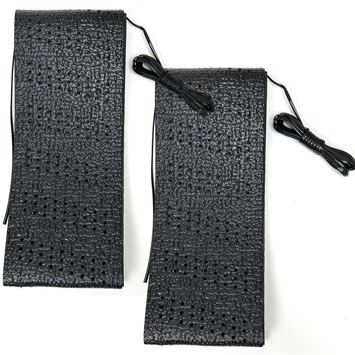 2 Black Lace-On Cover Grip Steering Wheel Stretch Vehicle Auto Classic Accessory