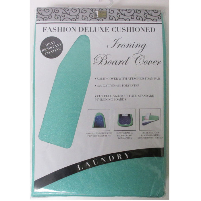 1 Deluxe Ironing Board Cover Pad Scorch Heat Resistant Coated  54" Ast Color New