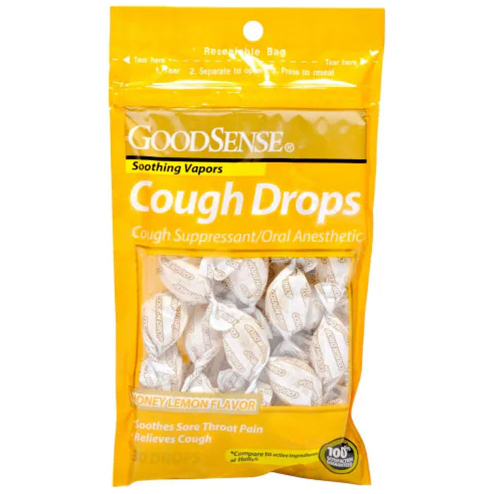 60 Ct Cough Drops Menthol Honey Lemon Flavor Soothing Sore Throat Pain Relief