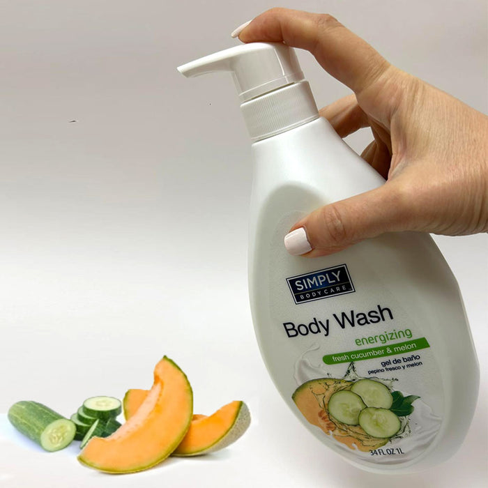 2 Moisturizing Body Wash Shower Gel Fresh Cucumber Melon Soap Skin Cleanser 34oz