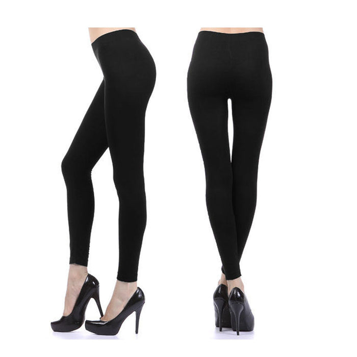 3 Seamless Fleece Black Leggings One Size Yoga Pants Stretchy Women Wa —  AllTopBargains