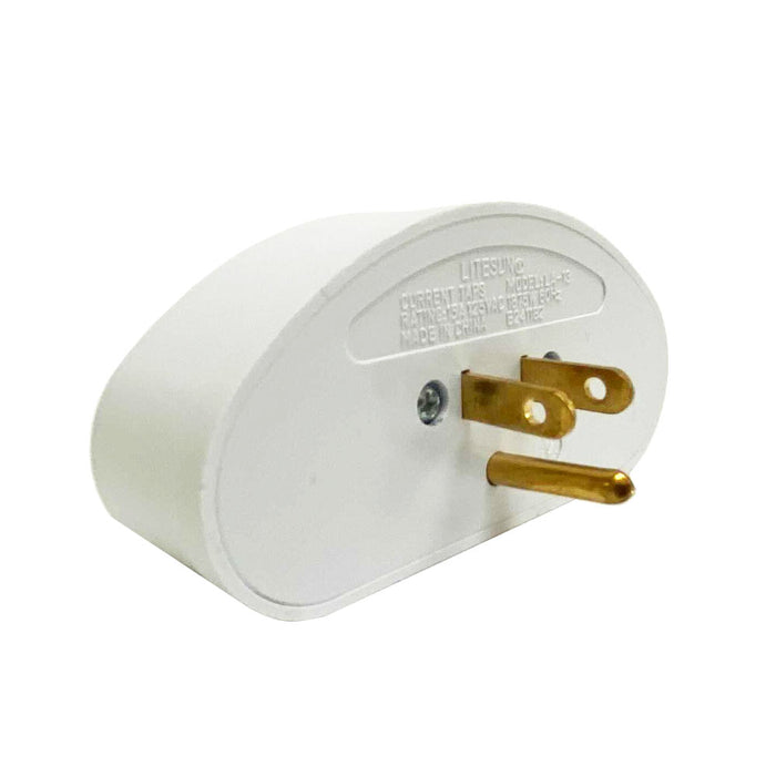 2 Pack 3 Outlet Wall Plug With Sensor Night Light Grounded AC Power Tap Adapter