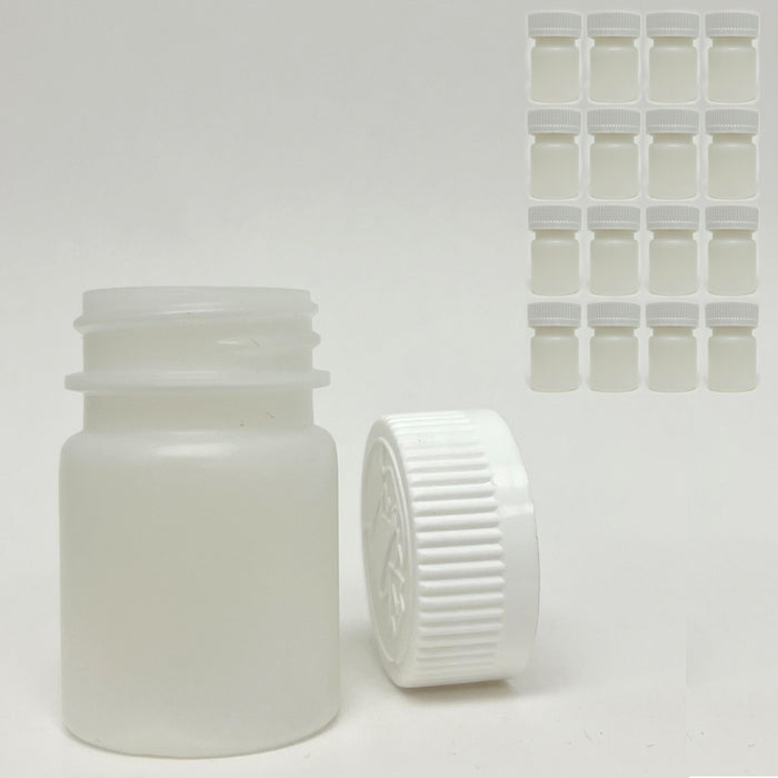 16 X Plastic Reusable Empty Bottles Prescription Pill Vials Medicine Containers